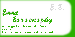 emma borsenszky business card